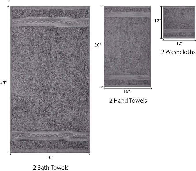 TRIDENT Soft & Plush Luxury Towel Set, 100% Cotton, 2 Bath Towels 2 Hand Towels - Image 6