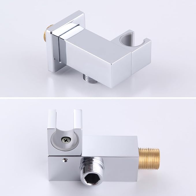 Angle Simple Wall Union with Shower Head Holder, Brass Swivel Shower Wand - Image 6