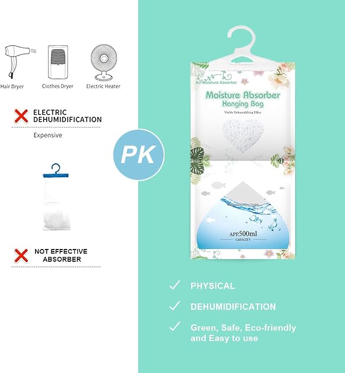 CANAGER Hanging Moisture Absorber-12 Packs, Hanging Dehumidifier Bags - Image 3