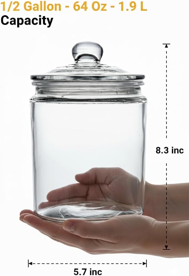 1/2 Gallon Glass Jar Airtight - Image 2
