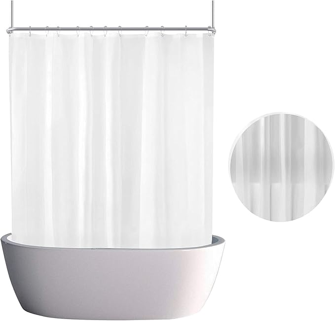 Clawfoot Tub Shower Curtain 180x60 Inch Frosted Liner All Warp Around Extra - Image 2