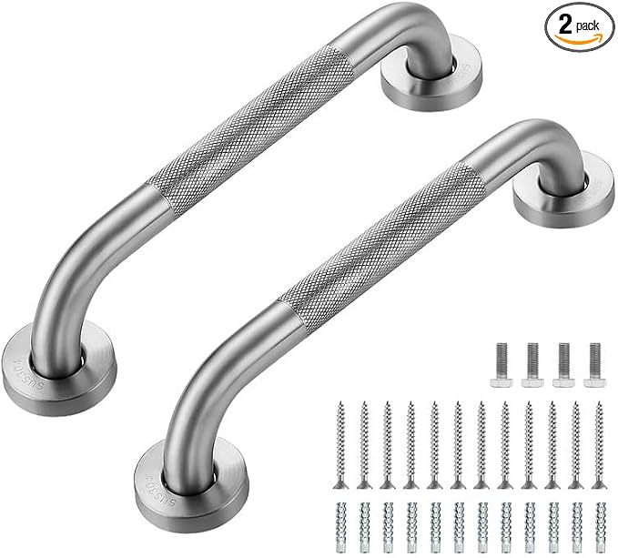 Grab Bars for Shower, 2 Pack 12-Inch Anti Slip Shower Handles for Elderly by RavinteHardware
