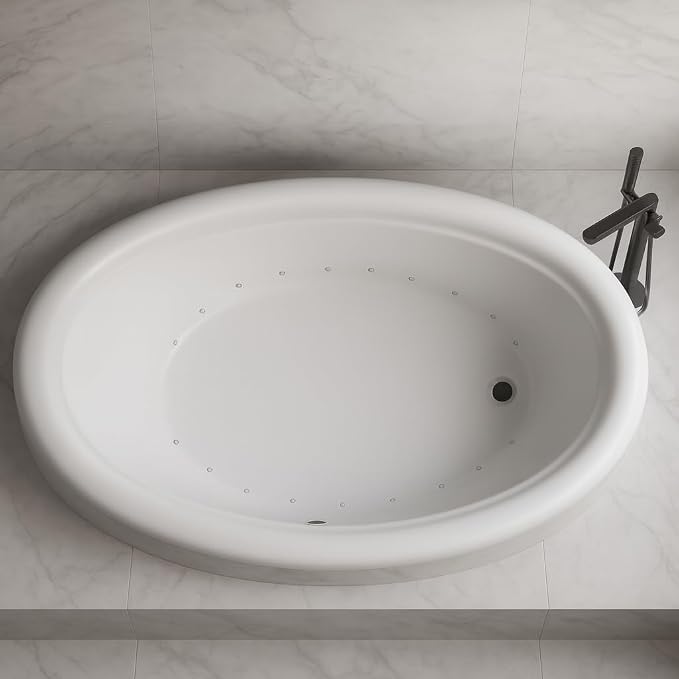 Carver Tubs - DJO5839 - Whrilpool Bathtub - 58"L x 39"W x 18.5"H - White Oval by CarverTubs