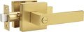 Probrico Heavy Duty Flat Gold Door Handles Square Privacy Interior Door Levers by Probrico