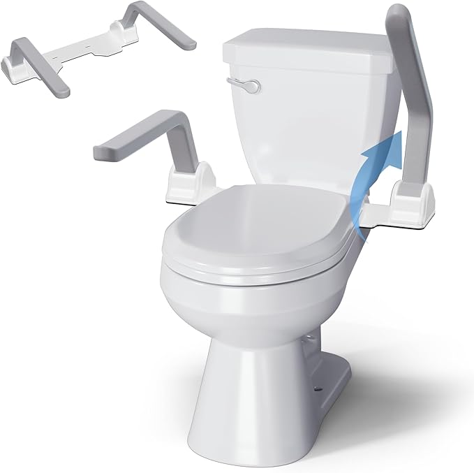 Toilet Safety Rails for Seniors, 500lb Heavy-Duty Toilet Safety Frame, 60° by ZEAGUS