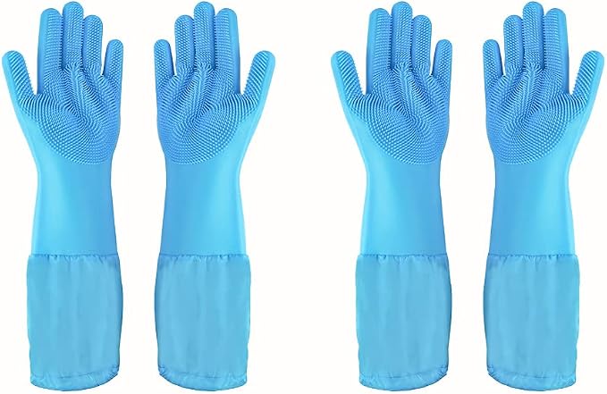Pet Grooming Gloves Pet Hair Remover Cat, Dog Washing Gloves Silicone Heat by 1TO3GO