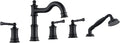 Roman Tub Faucet Set With Handheld Shower 5 Hole Deck Mount Tub Filler With by WINKEAR