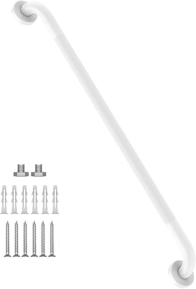 36 Inch Anti Slip Shower Grab Bar Oil Rubbed White, Munzong Bathroom Grab Bar by Munzong