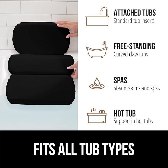 GORILLA GRIP Bath Pillow for Tub, Improved Suction Cups, Luxury Bathtub Pillows - Image 6