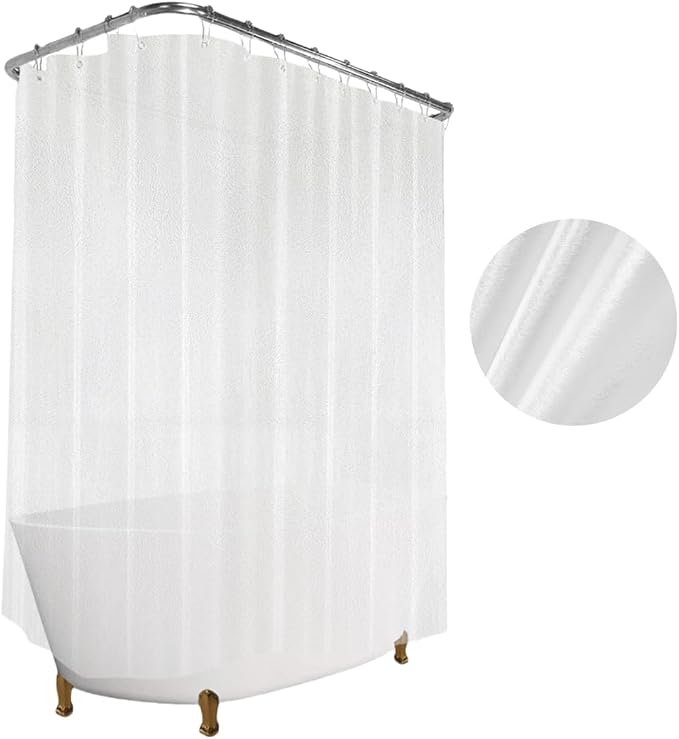 Clawfoot Tub Shower Curtain Heavy Duty 180x70Inch Clear Liner All Warp Around by De-Mediocre