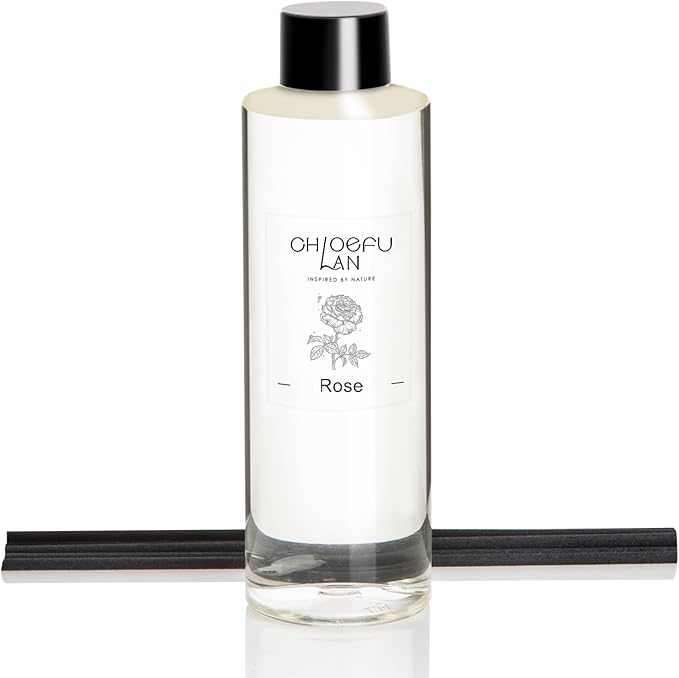 Chloefu LAN Rose Scented Oil Diffuser Refill 200ml/6.76 fl oz Natural by ChloefuLANScentedCandles
