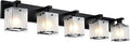 5-Lights Bathroom Light Fixtures, Matte Black Modern Vanity Lights by WINSHENLighting