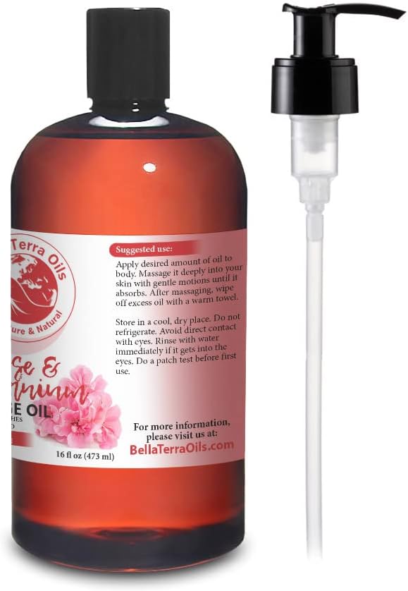 Rose and Geranium Massage Oil Without Mineral Oil. 16 oz. Full Body Massage - Image 3