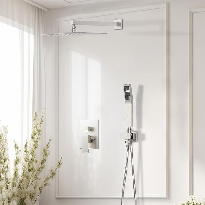 Shower Faucet Set Brushed Nickel Shower System, Starbath 8 inch Rain Shower - Image 2
