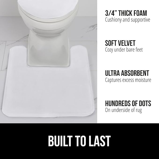 GORILLA GRIP Thick Memory Foam Toilet Rug - Image 3