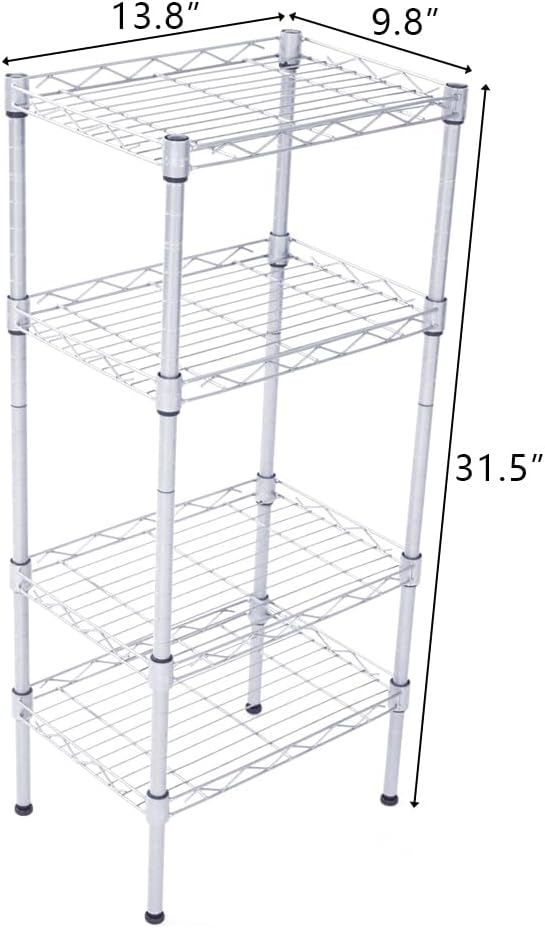 4 Tier Storage Racks Shelving, Heavy Steel Pantry Shelves, Adjustable Wire - Image 2