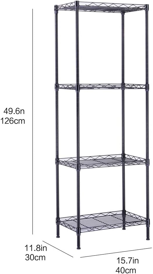4 Tier Storage Racks Shelving, Heavy Steel Pantry Shelves, Adjustable Wire - Image 2