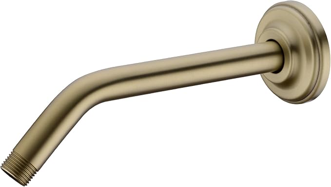 9 Inch Angled Shower Arm with Flange, Wall-Mounted Heavy Duty Stainless Steel by DIKUROOMS