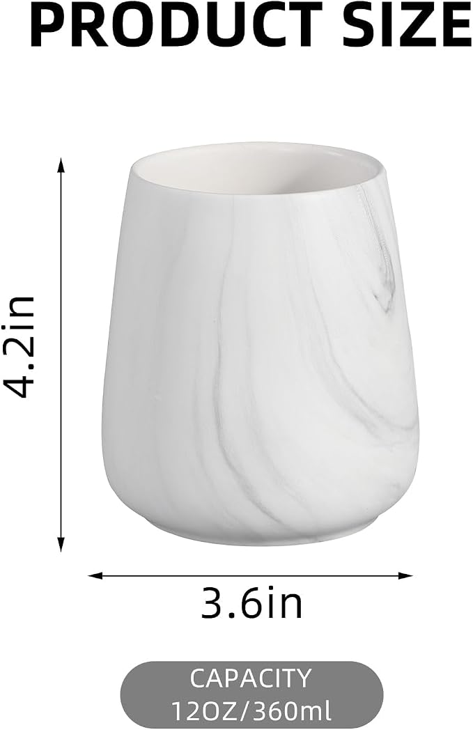 Marble White Toothbrush Holder for Bathroom - Image 4