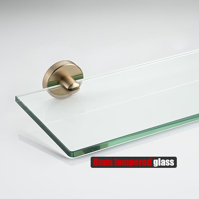 JQK Bathroom Glass Shelf, Tempered Glass Shower Storage 24 by 5 inches - Image 8