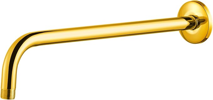 OFFO Shower Arm with Flange, 16 in Bright Gold Wall Mount Replacement Angle by OFFO