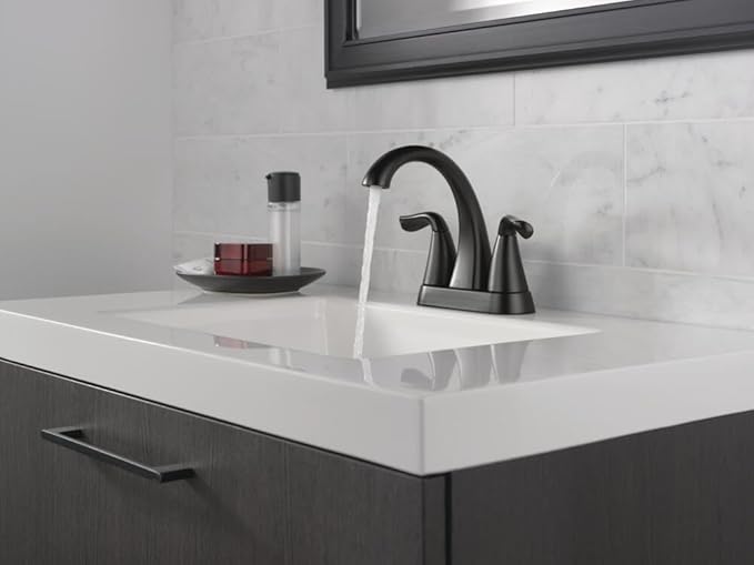 Delta Arvo Centerset Bathroom Faucet, Matte Black 2-Handle Bathroom Faucet - Image 7