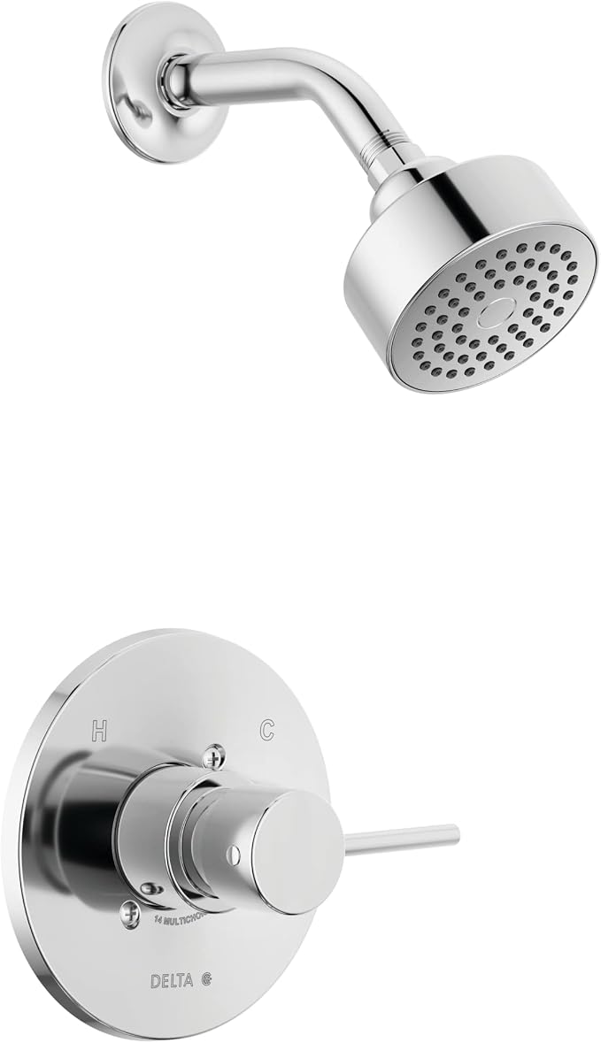Delta Modern 14 Series Shower Faucet Set, Chrome Shower Head and Handle Set by DeltaFaucet