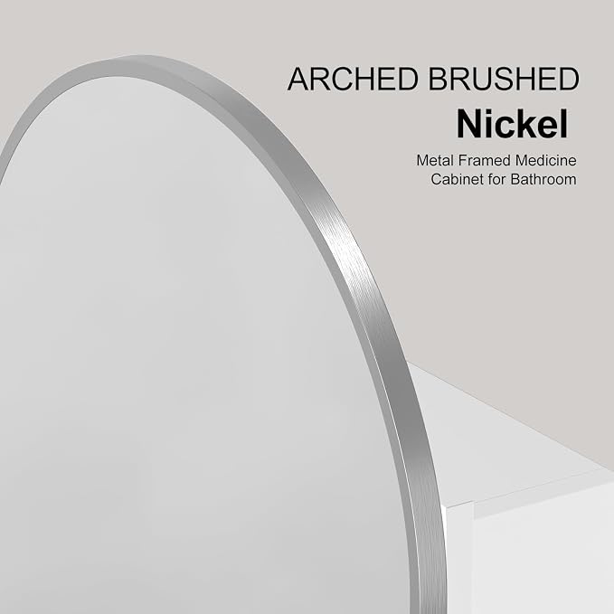 Arched Medicine Cabinet with Mirror, Recessed Medicine Cabinet Mirrors - Image 7
