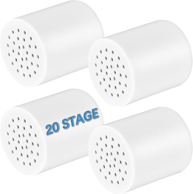4 Pack Shower Filter Replacement Cartridge 20 Stage, High Output SF100 by Flyisland