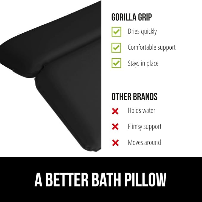 GORILLA GRIP Bath Pillow for Tub, Improved Suction Cups, Luxury Bathtub Pillows - Image 7