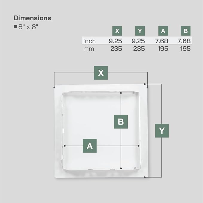 Vent Systems 8'' x 8'' Inch White Metal Access Panel - Image 2