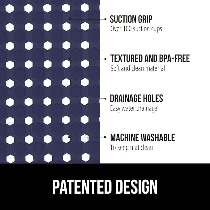 GORILLA GRIP Patented Square Shower Stall Mat, Small Bathtub Floor Mats - Image 2
