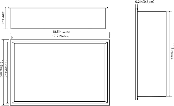 Achelous Stainless Steel Insert Shower Niche 18" X 12" NO Tile Needed, Recessed - Image 3