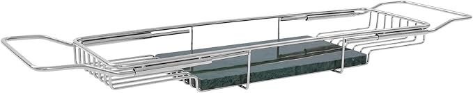 Bathtub Tray Caddy for Luxury Bath, Stainless Steel 26.8-35.4 in Expandable - Image 9