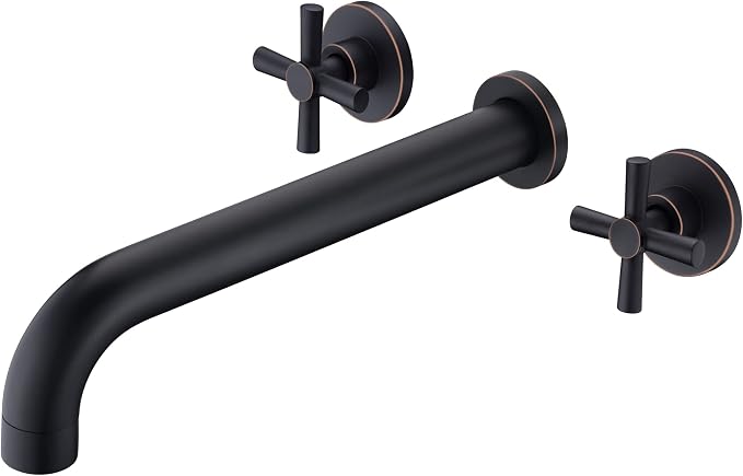 SUMERAIN Wall Mount Tub Filler Oil Rubbed Bronze High Flow Bathtub Faucet Long by SUMERAINFAUCETS