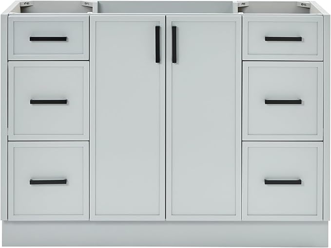 ARIEL Kelly 48 inch Bathroom Vanity Without Sink in Grey, Bathroom Base Cabinet by Ariel