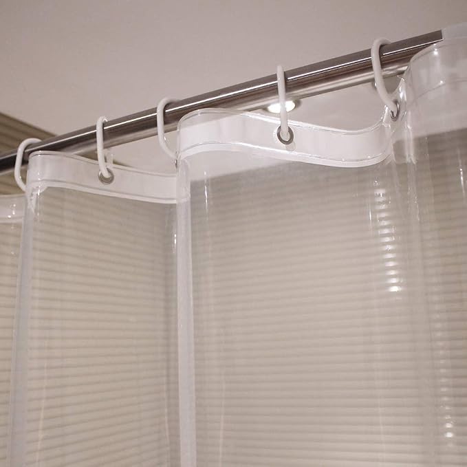 AooHome Standard 72x72 Inches Shower Curtain Liner, Bottom Magnets, Water - Image 3