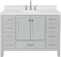 ARIEL Cambridge 48" Grey Bathroom Vanity, 1.5" Edge Carrara White Quartz by Ariel