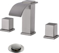 Luxury Brass Modern Widespread Waterfall Bathroom Sink Faucets by MRFAUCET