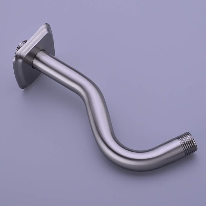 TRUSTMI Angled Shower Arm with Flange, 8-Inches Curved Stainless Steel Extension - Image 4