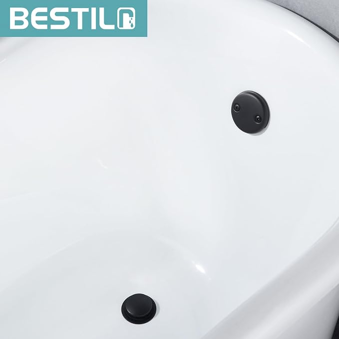 BESTILL Tip-Toe Bathtub Drain Bath Tub Trim Set Conversion Kit, Two Hole Style - Image 2