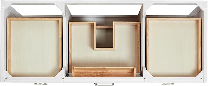 ARIEL Monroe 54 inch Bathroom Vanity Without Sink in White, Bathroom Base - Image 5