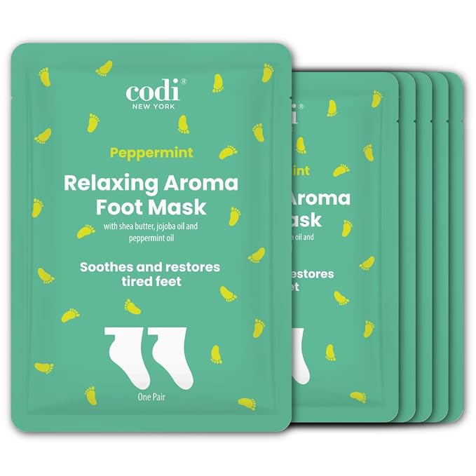Relaxing Aroma Foot Mask 6 Pairs | Soothes & Restores Tired, Dry Feet | by CodiNewYork