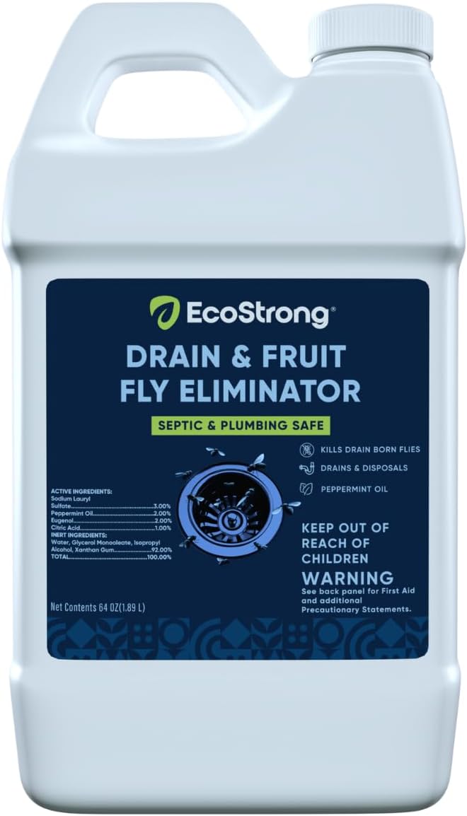 Fruit Fly Drain Treatment | Drain Fly Eliminator | Eliminates Gnats, Sewer by EcoStrong