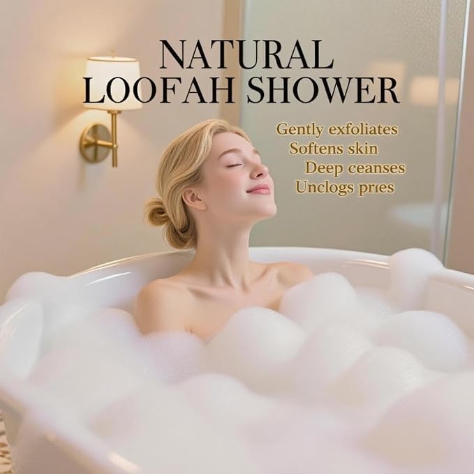 3-Pack Natural Egyptian Loofah Exfoliating Body Scrubber, Eco-Friendly - Image 5