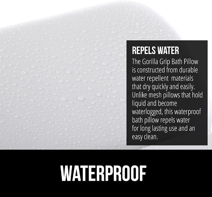 GORILLA GRIP Bath Pillow for Tub, Improved Suction Cups, Luxury Bathtub Pillows - Image 5