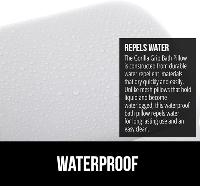 GORILLA GRIP Bath Pillow for Tub, Headrest for Neck and Back Support, Luxury - Image 5