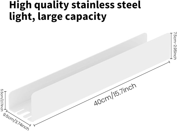 REKITA No Drill Shower Shelf Organizer, 40cm Stainless Steel Bathroom Storage - Image 5