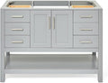 ARIEL 48" Grey Bathroom Vanity Base Cabinet, Center Rectangular Sink, 2 Soft by Ariel
