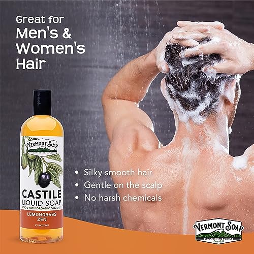 Vermont Castile Lemongrass Zen Soap, Gentle Liquid Soap - Image 5